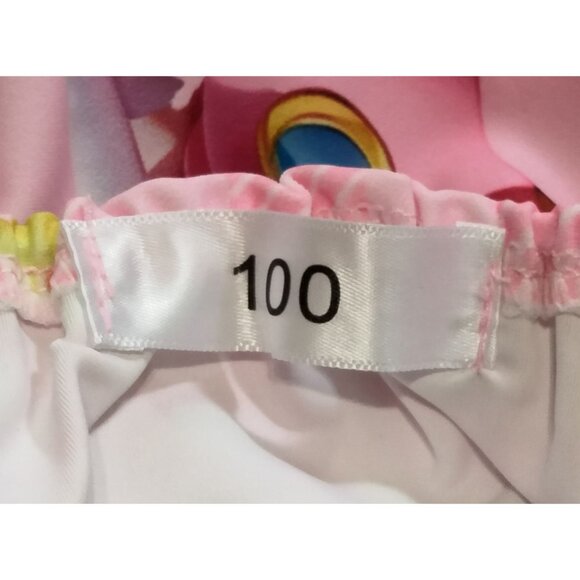 Princess Peach Girls One-Piece Ruffle Swimsuit Matching Swim Cap Size 100 (3T) - Picture 6 of 6